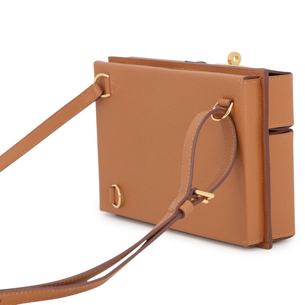 Hermes Kelly Multi Pocket to Go Pouch Gold Epsom — view 7
