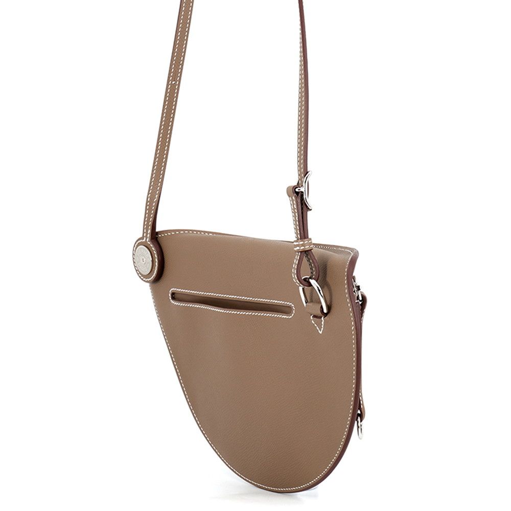 Hermes Shoulder Bag Petite Course Etoupe Silver Epsom — view 2