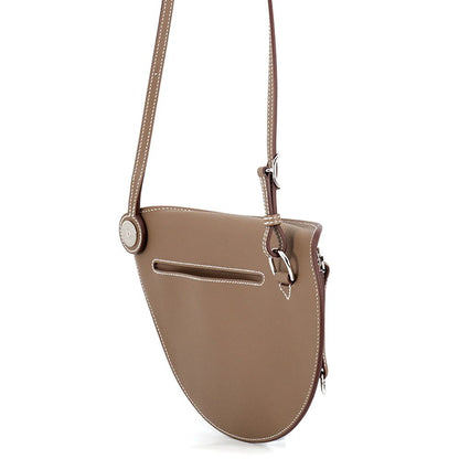 Hermes Shoulder Bag Petite Course Etoupe Silver Epsom — view 2