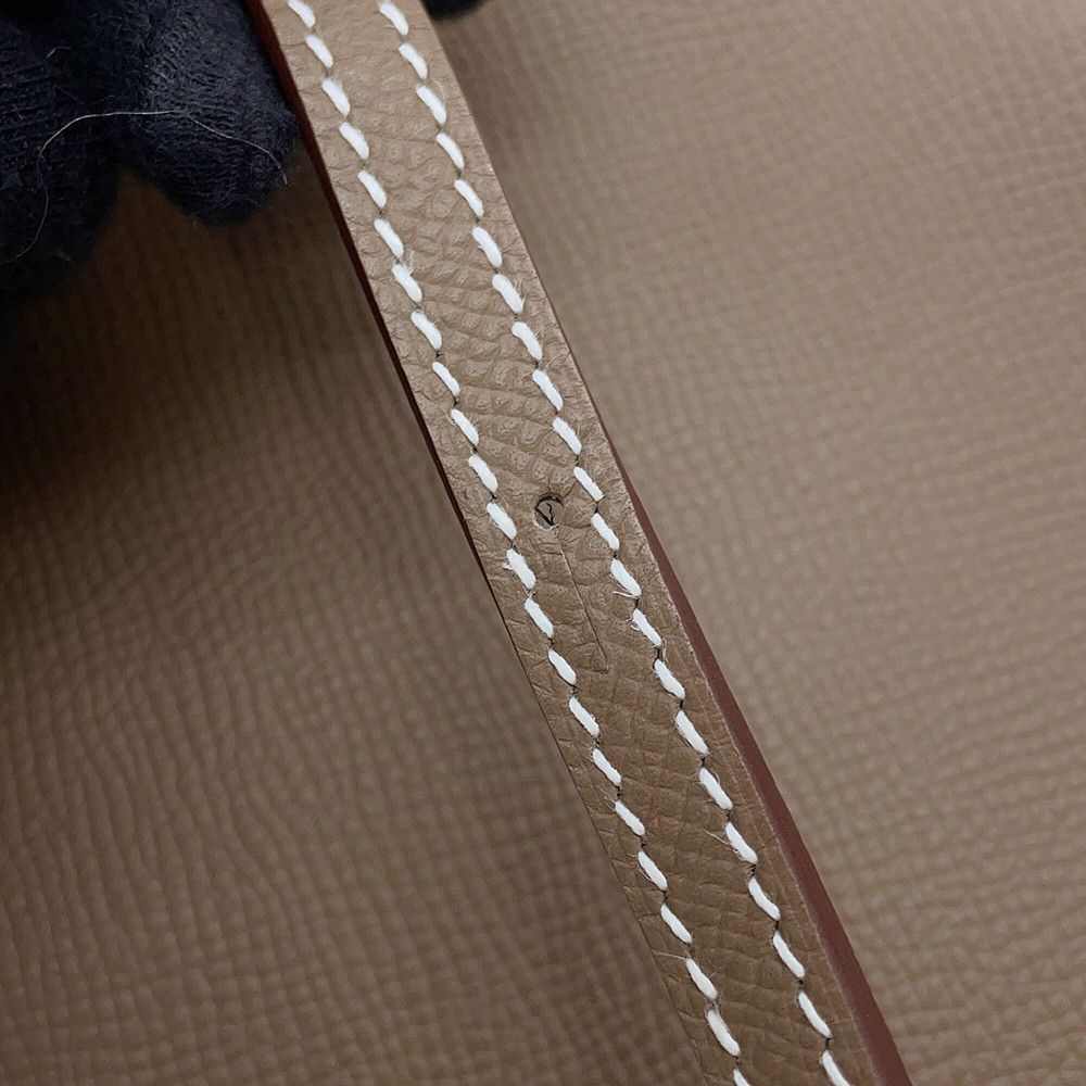 Hermes Shoulder Bag Petite Course Etoupe Silver Epsom — view 7