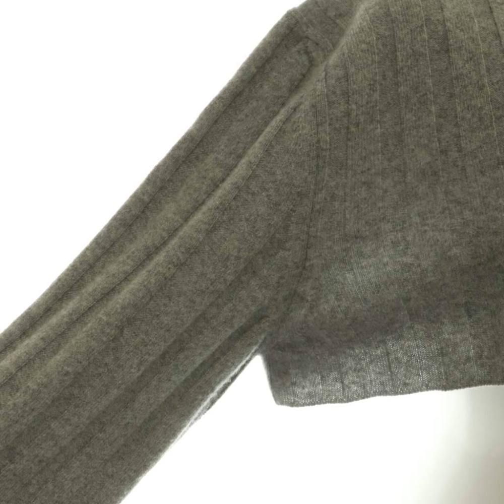 Miu Miu 25 AW Cropped Wool Cashmere Cardigan Knit Long Sleeve Zip Up Gray 36 — view 5