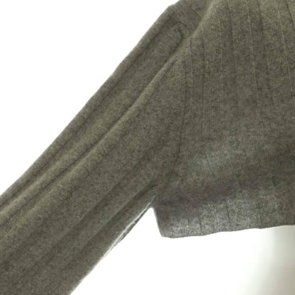 Miu Miu 25 AW Cropped Wool Cashmere Cardigan Knit Long Sleeve Zip Up Gray 36 — view 5