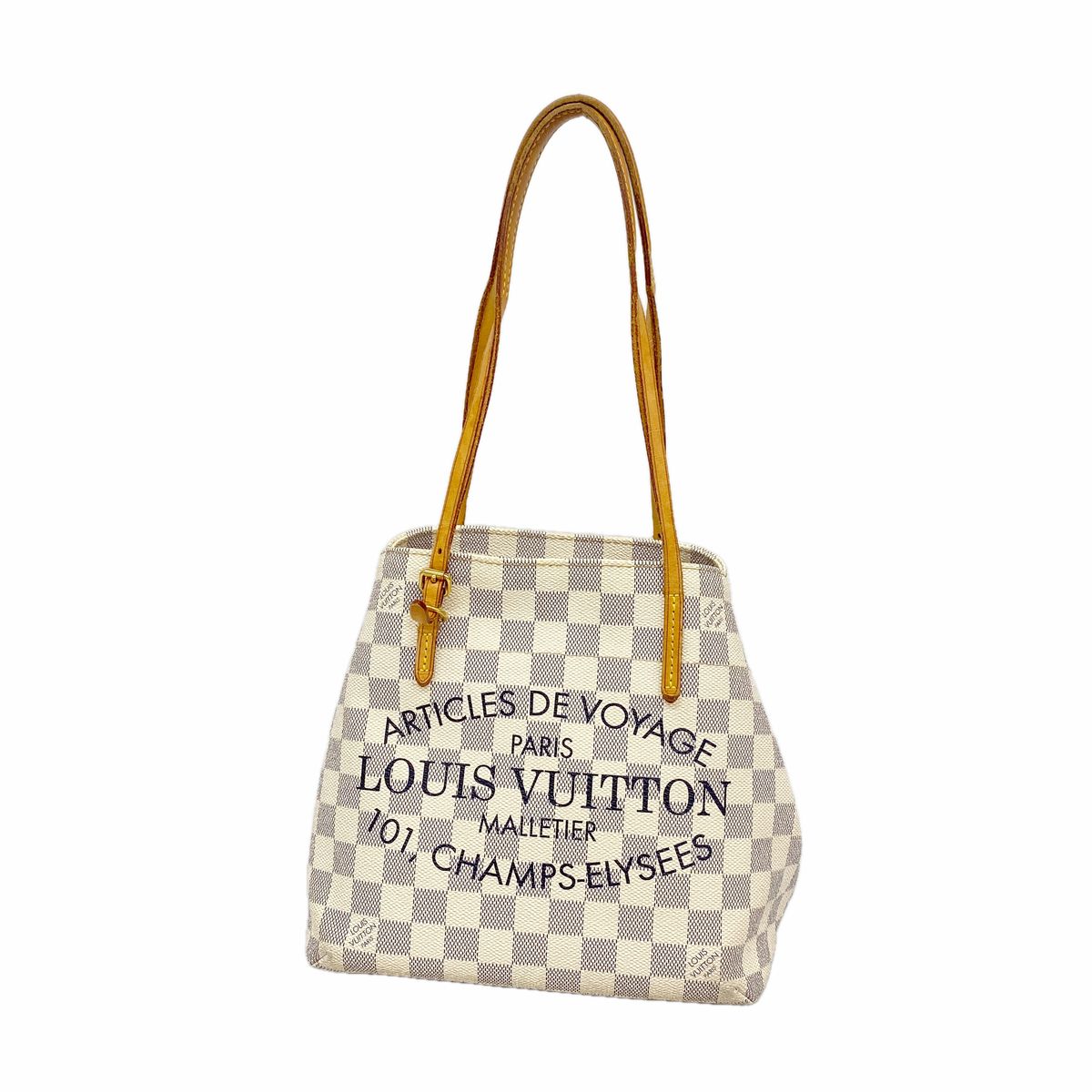 Louis Vuitton Shoulder Bag Damier Azur Cabas PM White