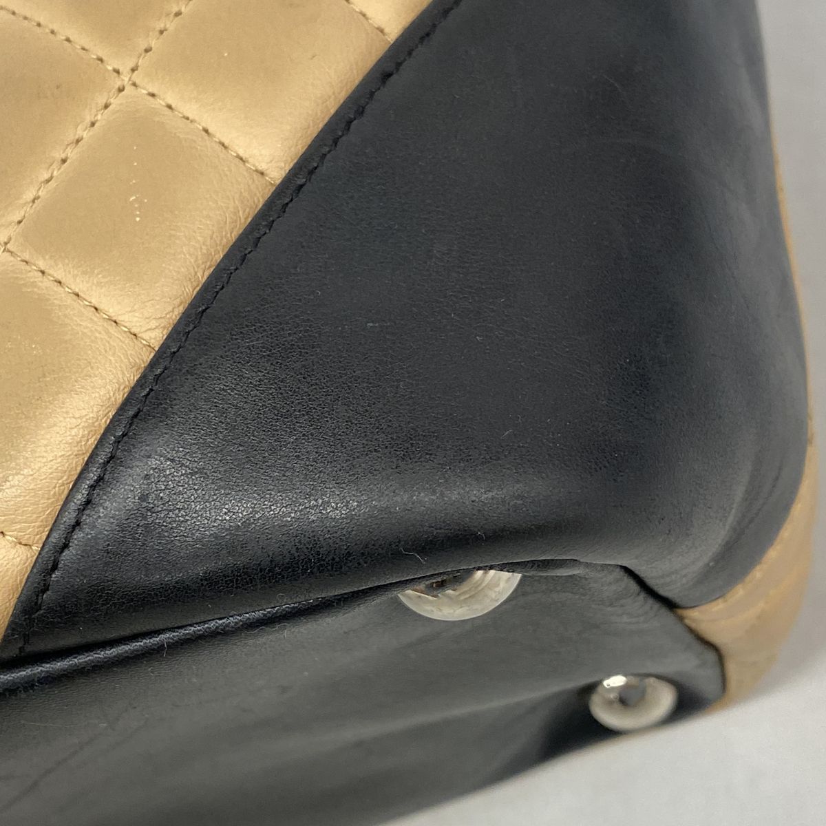 Chanel Tote Bag Cambon Lambskin Beige Black Silver — view 6