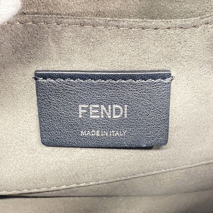 Fendi Shoulder Bag Canai Mini Leather White Gold Silver — view 5