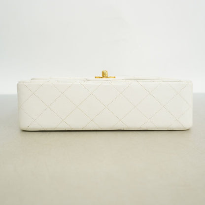 Chanel Shoulder Bag Quilted Lambskin White Gold — view 3