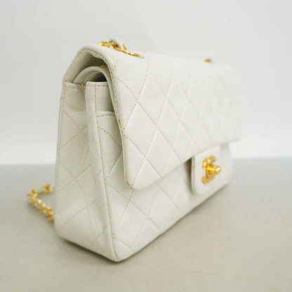 Chanel Shoulder Bag Quilted Lambskin White Gold — view 2