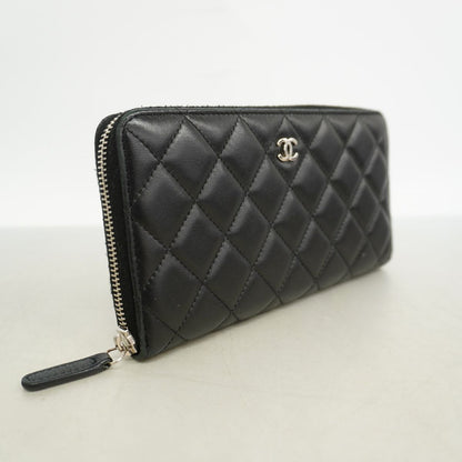 Chanel Wallet Quilted Lambskin Black Silver — view 2