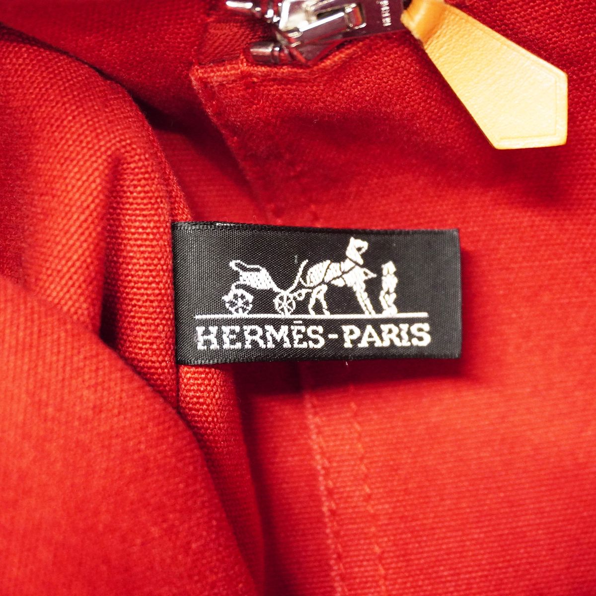 Hermes Tote Bag Fourre Tout MM Canvas Red Silver — view 5