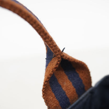 Hermes Tote Bag Fourre Tout PM Canvas Navy Brown Silver — view 8
