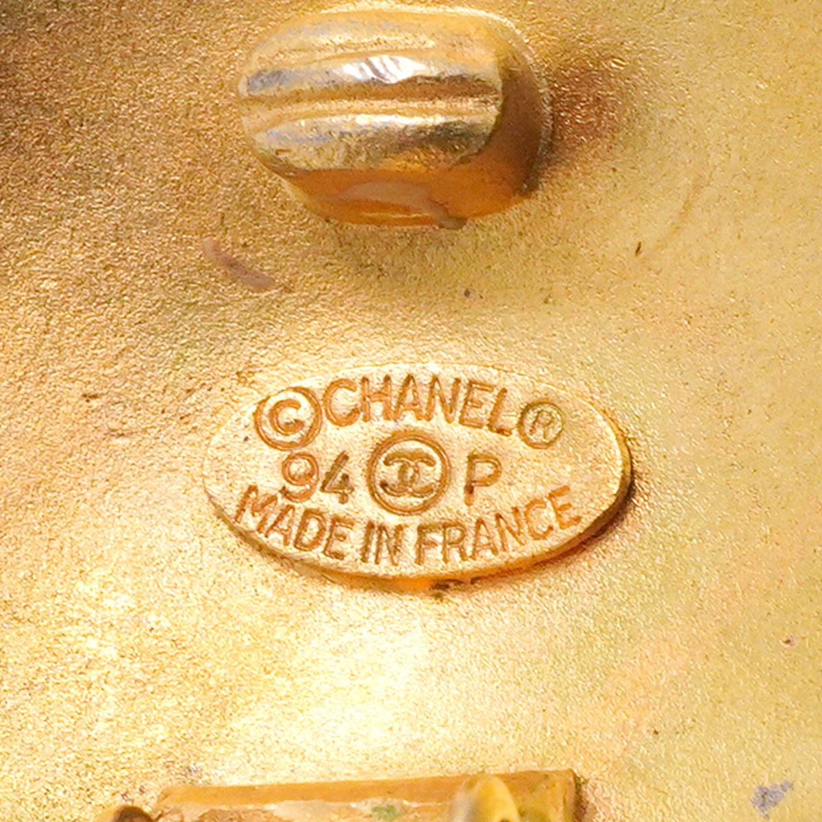 Chanel Earrings Vintage Logo Gold Plated — view 4