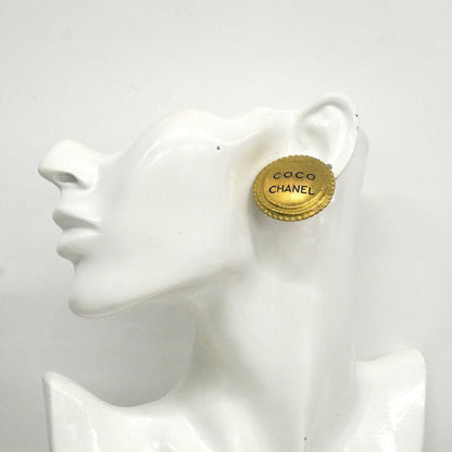 Chanel Earrings Vintage Logo Gold Plated — view 5