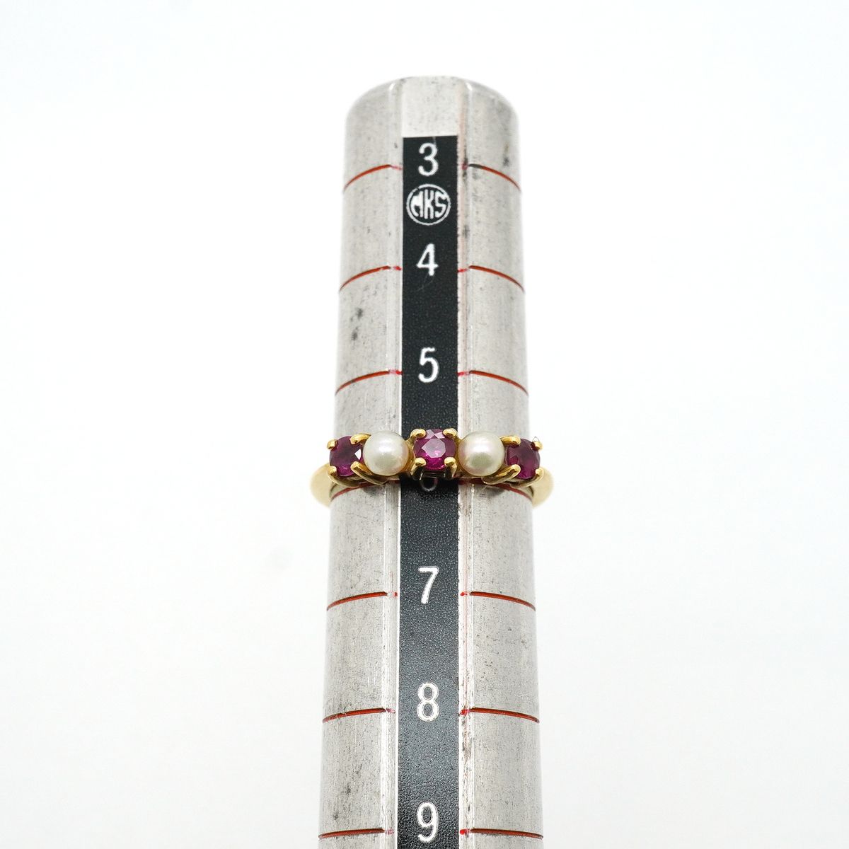 Tiffany & Co Ring 18k Yellow Gold Ruby Pearl Red — view 6