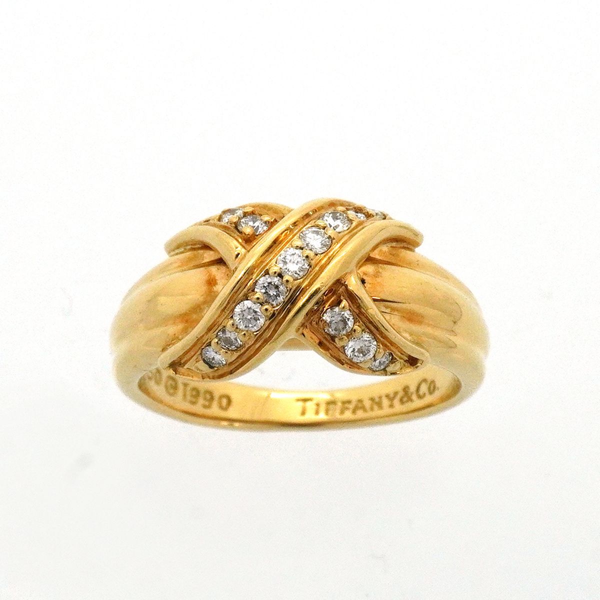 Tiffany & Co Ring Signature 18k Yellow Gold Diamond — view 2