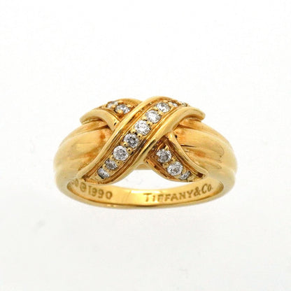 Tiffany & Co Ring Signature 18k Yellow Gold Diamond — view 2