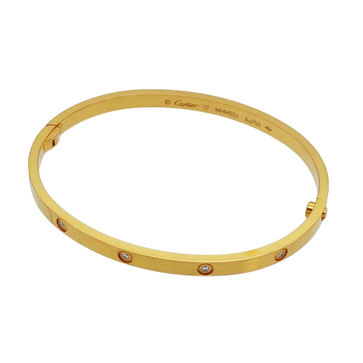 Cartier Bangle Bracelet Love Small Yellow Gold Diamond