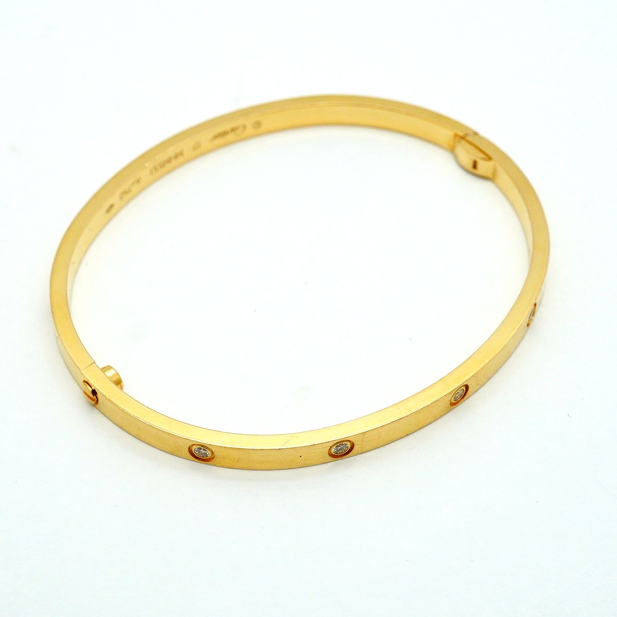 Cartier Bangle Bracelet Love Small Yellow Gold Diamond — view 2