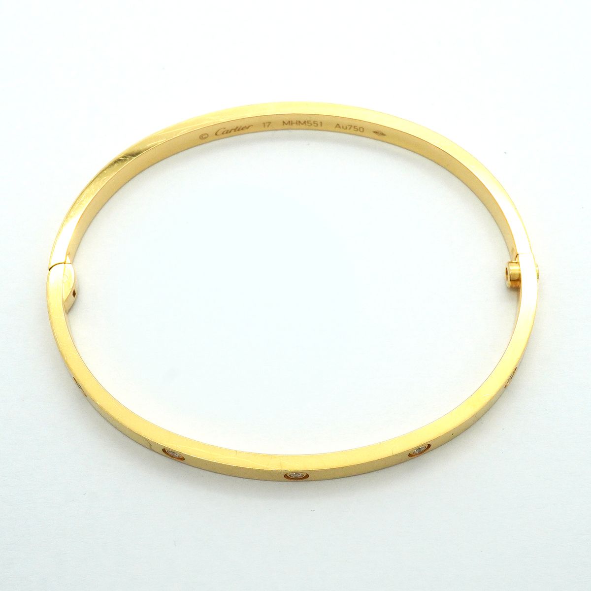 Cartier Bangle Bracelet Love Small Yellow Gold Diamond — view 3