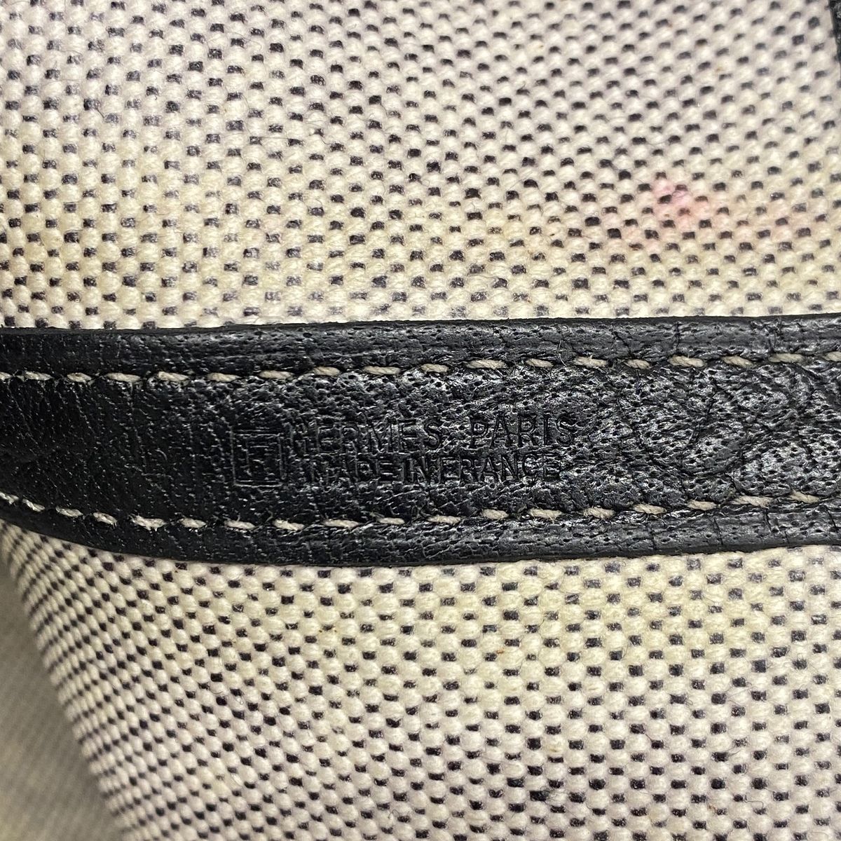 Hermes Tote Bag Garden Party PM Toile H Black Beige Silver — view 5