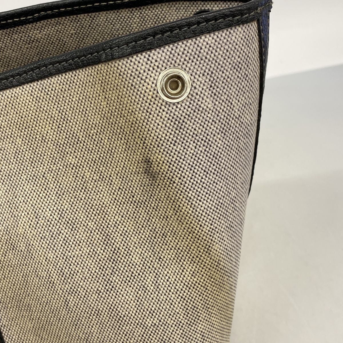 Hermes Tote Bag Garden Party PM Toile H Black Beige Silver — view 6