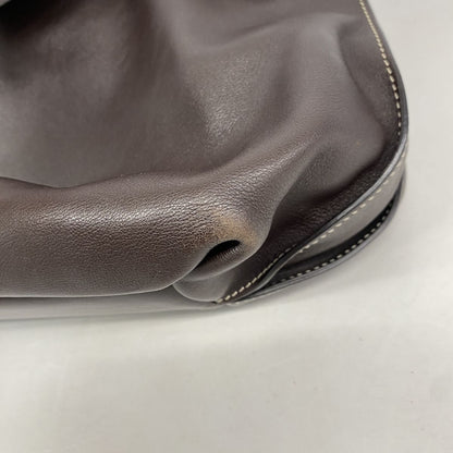 Celine Tote Bag Leather Dark Brown Silver — view 6