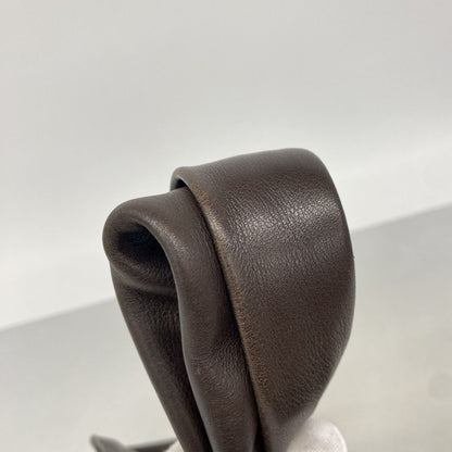 Celine Tote Bag Leather Dark Brown Silver — view 8