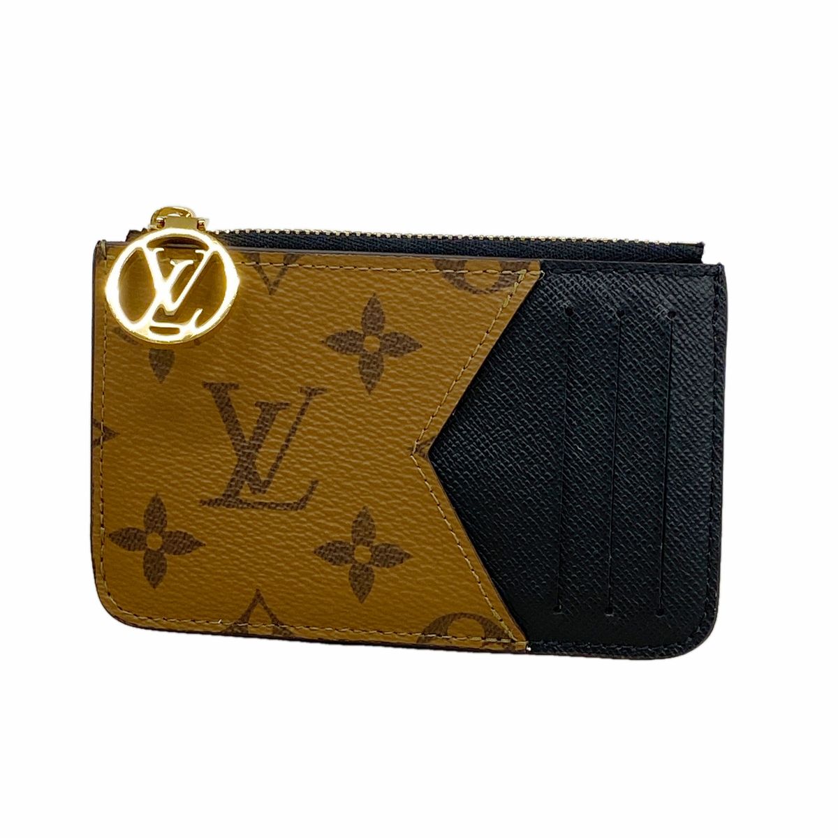 Louis Vuitton Coin Purse Monogram Reverse Card Case Romy Brown