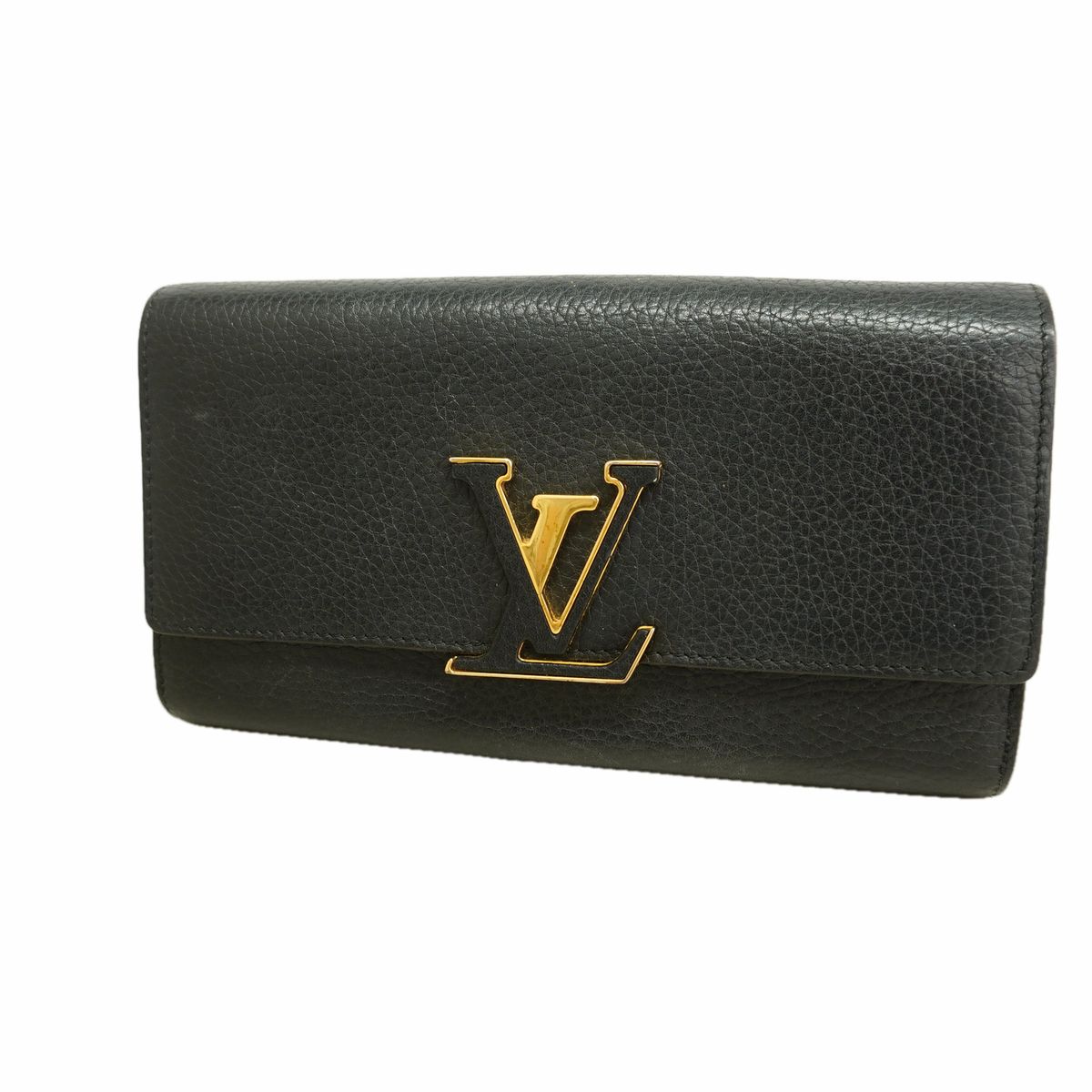 Louis Vuitton Wallet Taurillon Portefeuille Capucines Noir
