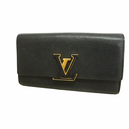 Louis Vuitton Wallet Taurillon Portefeuille Capucines Noir