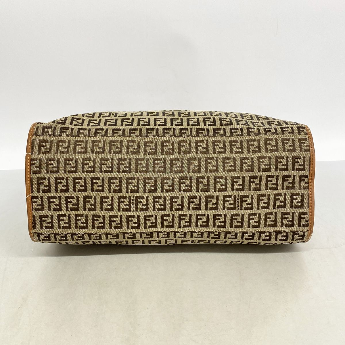 Fendi Tote Bag Zucchino Nylon Canvas Brown Gold — view 3