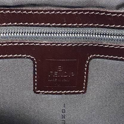 Fendi Shoulder Bag Zucca Nylon Canvas Brown Silver — view 5
