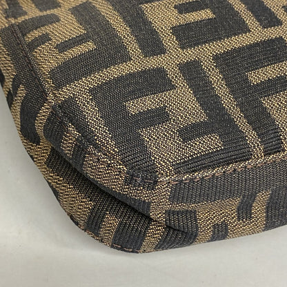 Fendi Shoulder Bag Zucca Nylon Canvas Brown Silver — view 6