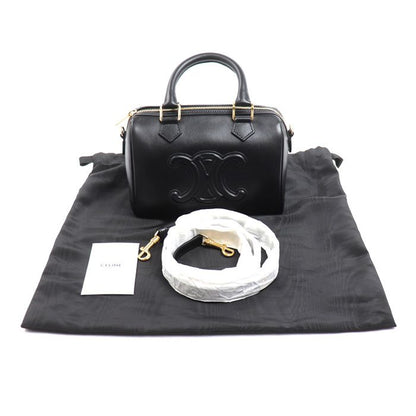 Celine Cuir Triomphe Small Boston 2-Way Shoulder Bag Black — view 6