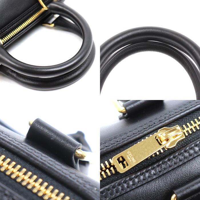 Celine Cuir Triomphe Small Boston 2-Way Shoulder Bag Black — view 4
