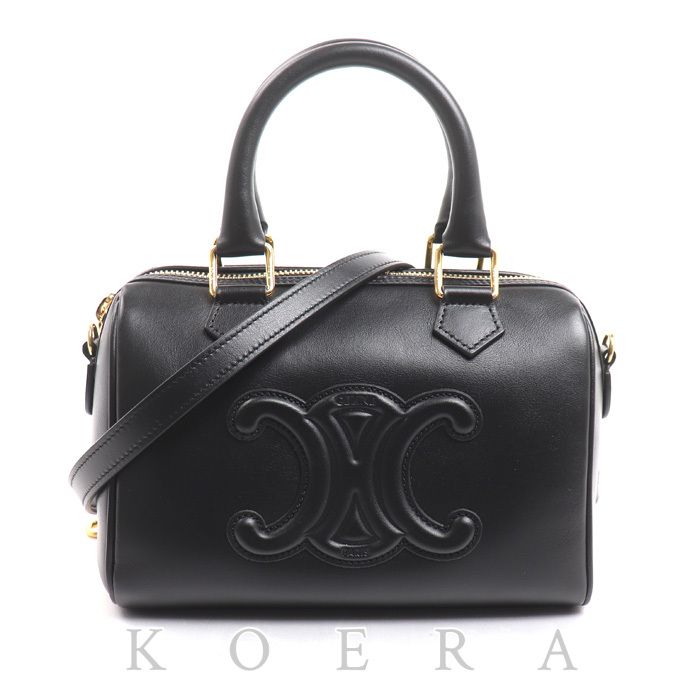 Celine Cuir Triomphe Small Boston 2-Way Shoulder Bag Black