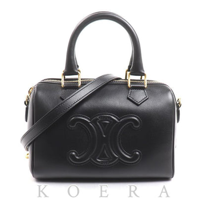 Celine Cuir Triomphe Small Boston 2-Way Shoulder Bag Black