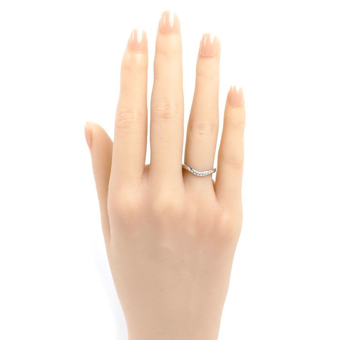 Tiffany & Co Platinum Curved Band Diamond Ring — view 7