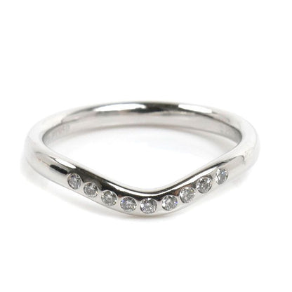 Tiffany & Co Platinum Curved Band Diamond Ring — view 3