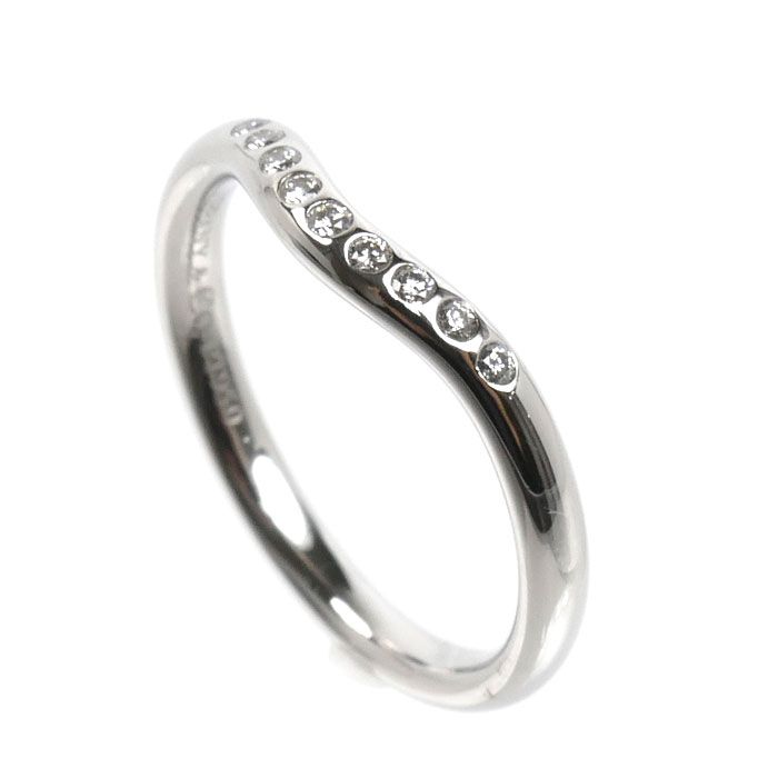 Tiffany & Co Platinum Curved Band Diamond Ring