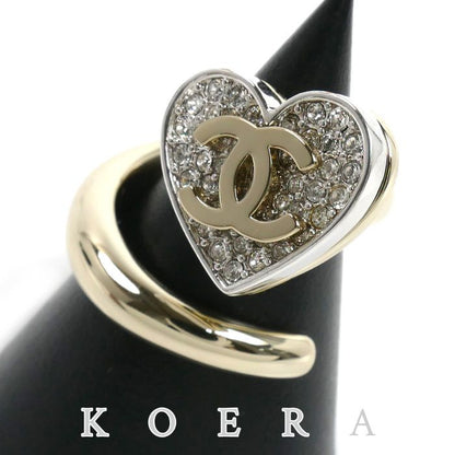 Chanel CC Logo Heart Ring