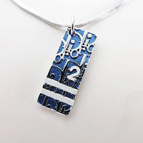 Dior Pendant Trotter Plate Logo Blue Silver — view 2
