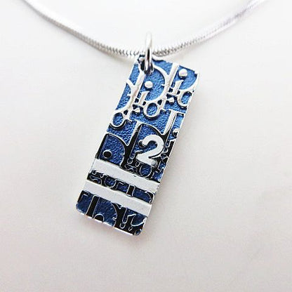 Dior Pendant Trotter Plate Logo Blue Silver — view 2