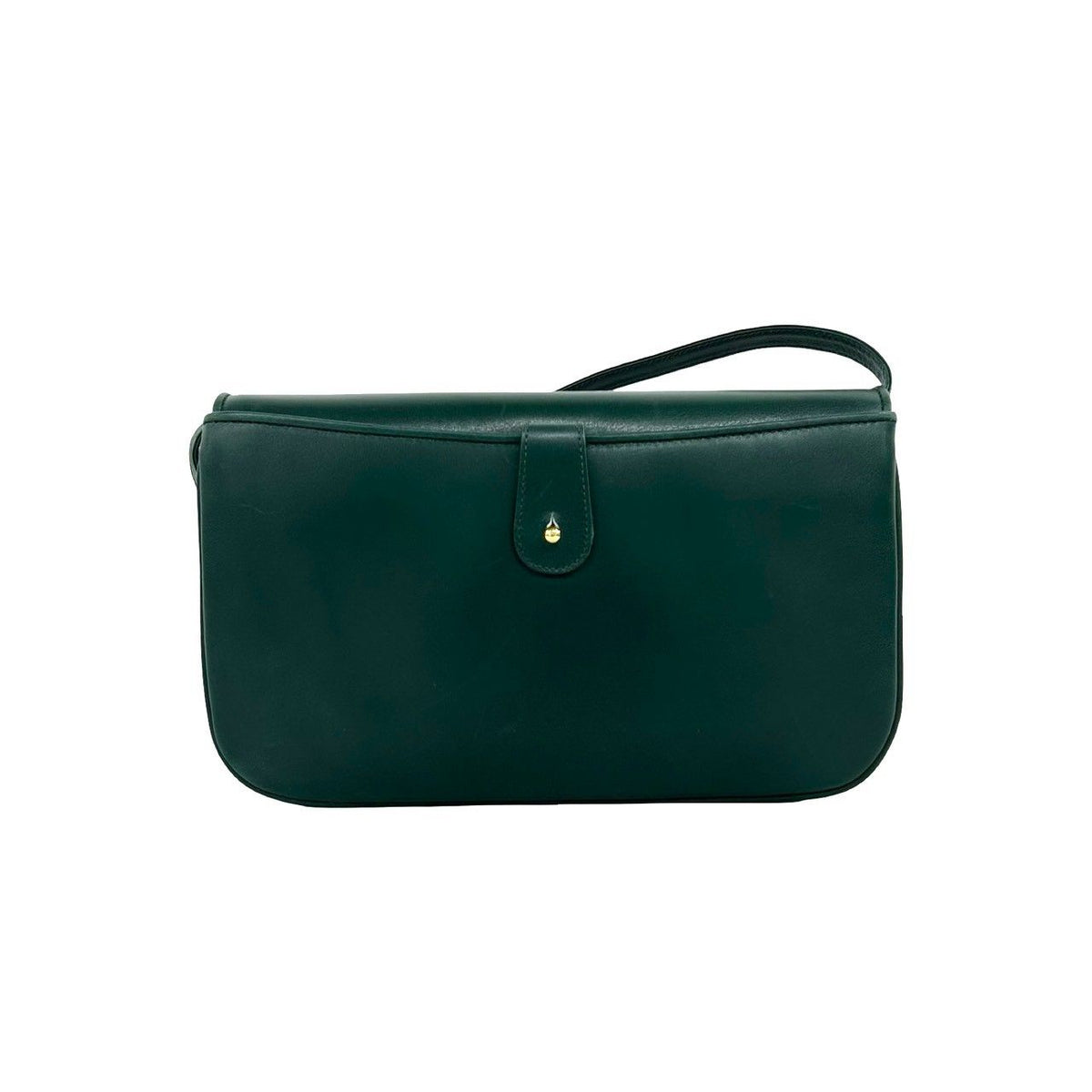 Gucci Vintage Interlocking G Logo Leather Shoulder Bag Green — view 3
