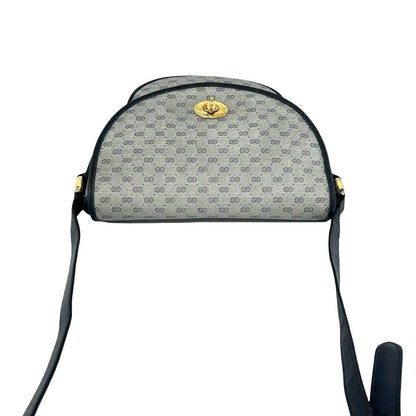 Gucci Vintage Micro GG Pattern Leather Shoulder Bag Pochette Navy — view 4