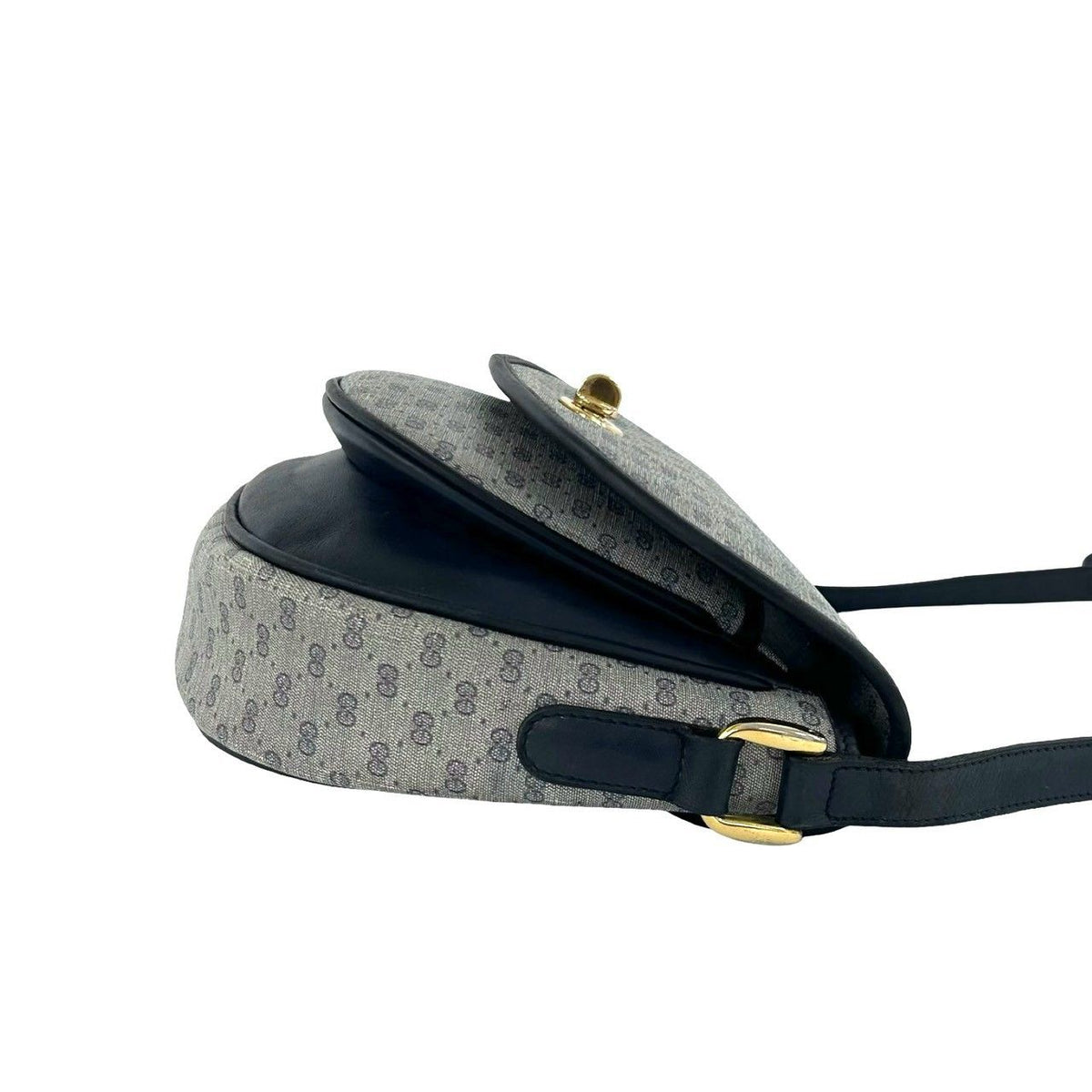 Gucci Vintage Micro GG Pattern Leather Shoulder Bag Pochette Navy — view 6