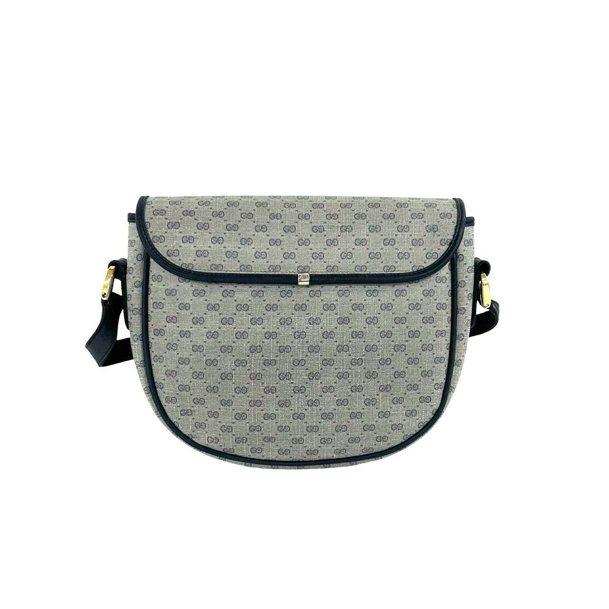 Gucci Vintage Micro GG Pattern Leather Shoulder Bag Pochette Navy — view 3