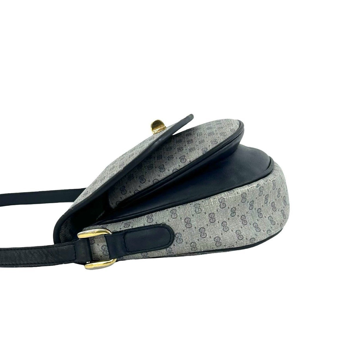 Gucci Vintage Micro GG Pattern Leather Shoulder Bag Pochette Navy — view 5