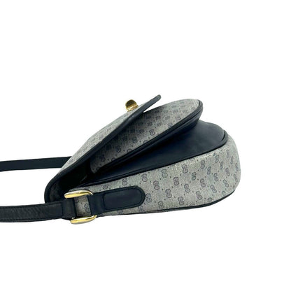 Gucci Vintage Micro GG Pattern Leather Shoulder Bag Pochette Navy — view 5