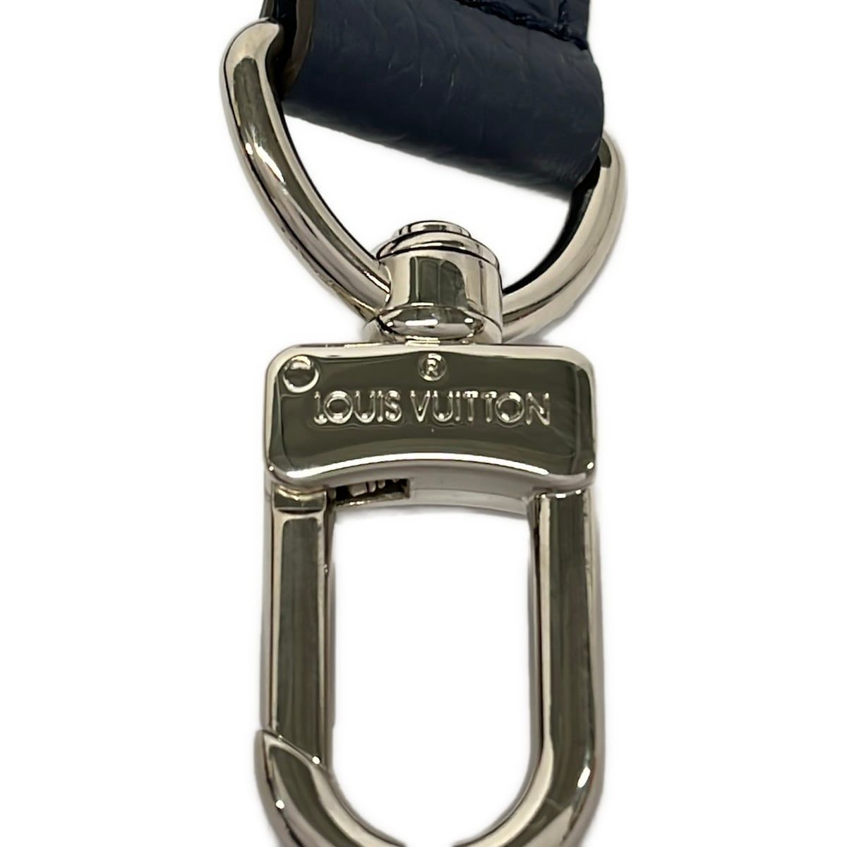 Louis Vuitton Shoulder Strap Navy Silver Leather — view 3