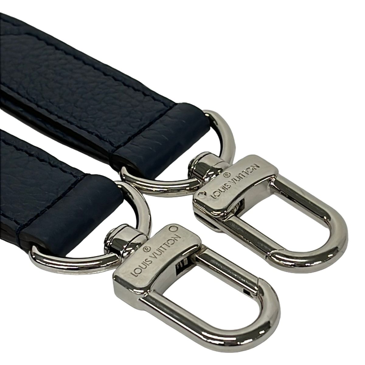 Louis Vuitton Shoulder Strap Navy Silver Leather — view 4